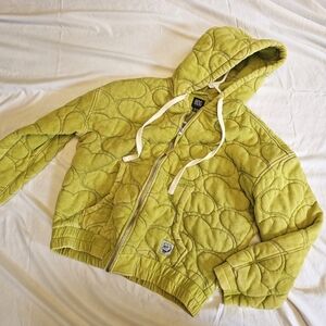 BDG Quilted Green Hoodie